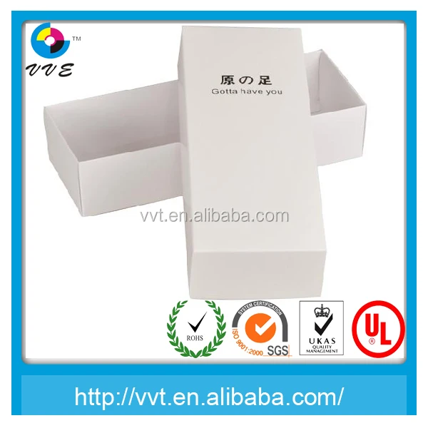 custom cardboard matt plain white box with lids
