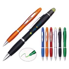 Metal clip multi-functional plastic ball pen stylus key ring pen with highlighter for advertising