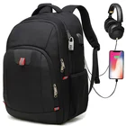 Wholesale Mens Backpack Large USB Travelling Rucksack School Backpack Bag Custom Logo Black 17 Inch Laptop Backpack