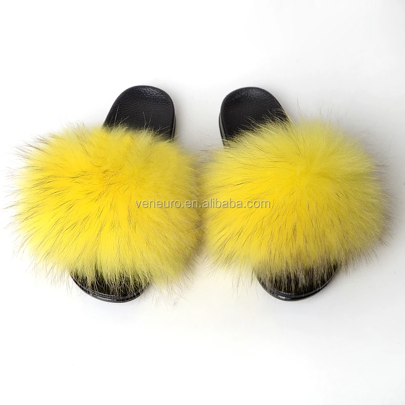 Wholesale Fashionable summer Sandals Fur Slides Furry big raccoon Fur Slippers for women, Customized color
Wholesale Fashionable summer Sandals Fur Slides Furry big raccoon Fur Slippers for women, Customized color