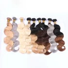 Wholesale brazilian Body Wave 100% Human Hair Weaves Ombre Color 1B Grey Hair Extension