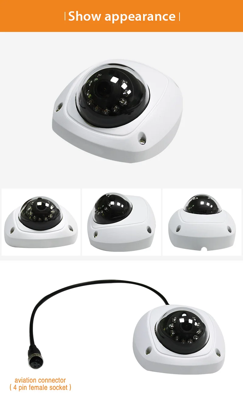 Vandal-proof HD AHD 2MP 1080P Night Vision Infrared Car Bus CCTV Security Camera for Bus, Metro, Truck, School Bus