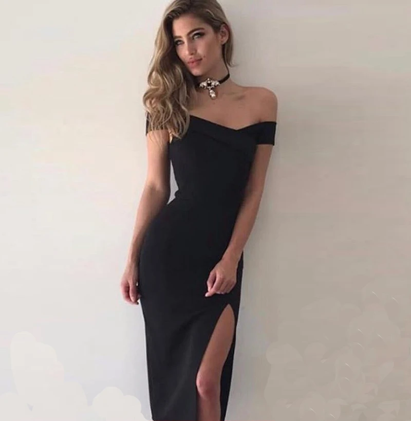 Hot Selling Women's Black Elegant Off Shoulder Slit Side Long Evening Party Bodycon Cocktail dress
Hot Selling Women's Black Elegant Off Shoulder Slit Side Long Evening Party Bodycon Cocktail dress