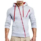 Sweatshirt Zip Up Fleece 2 Zippers Gym Workout Hooded Sweatshirt Cool Zip Up Hoodie For Men