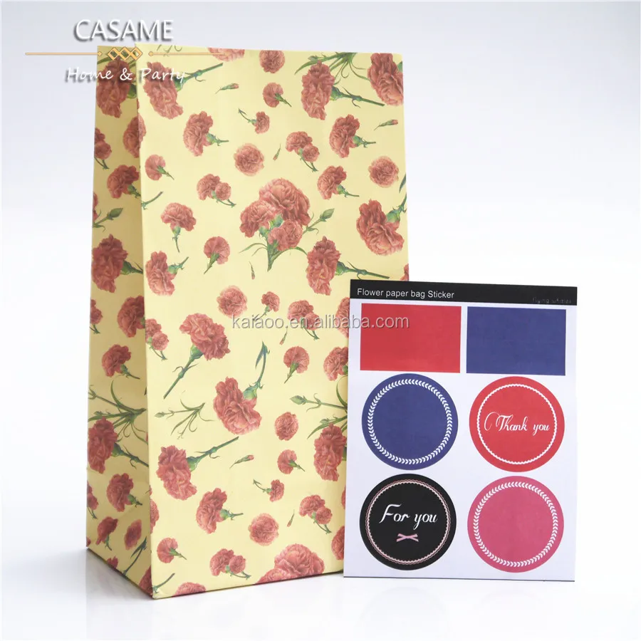 print kraft food shopping paper bag box for candy chocolate and