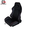 Universal Type-R Car Seat Racing Bucket Black PU Leather Red Stitching Fully Reclinable Racing Seat