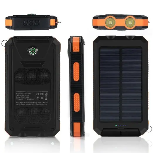Solar Charger with Urgent Power Bank Compact Durable Waterproof Charges Cell Phone Power Bank While Outdoor Traveling - ANKUX.COM
