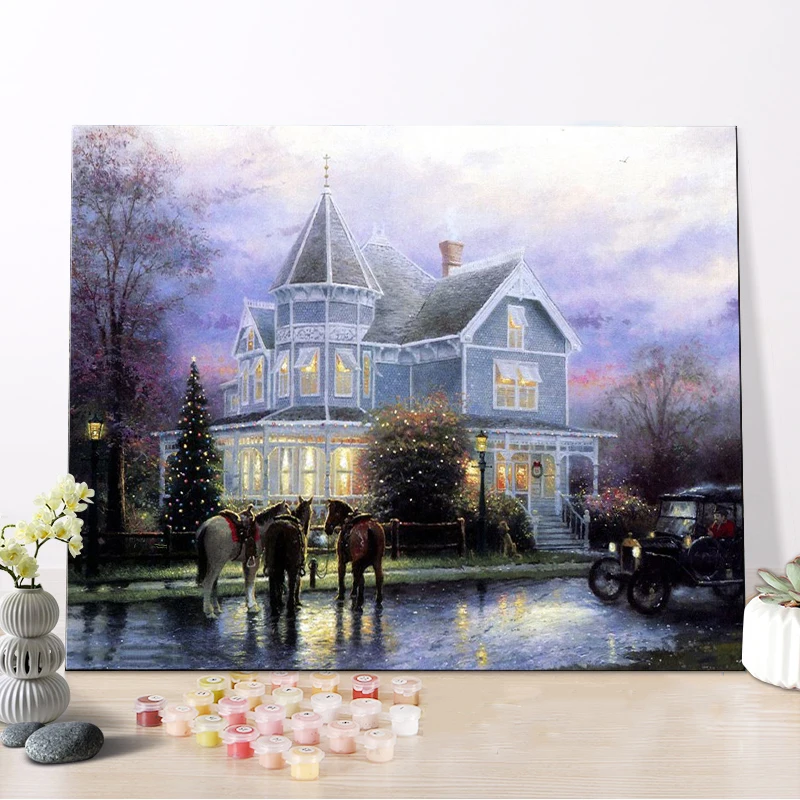 CHENISTORY DZ1283 Picture Painting By Numbers Dream House Pattern On Canvas home decor wall art For Kits With Frame