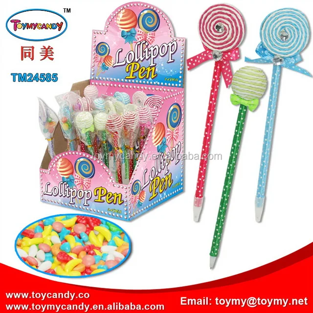 promotion gift for girl lovely lollipop pen with sweet candy hot