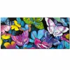 Colorful Butterflies in Forest Canvas Wall Art with Wood Frame,Pastel Painting Giclee Print for Home Living Room