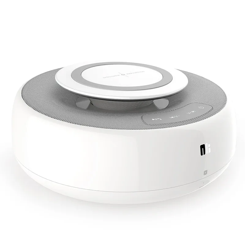 Nillkin stereo music bluetooth speaker with wireless charging alarm clock wireless speaker with LCD time display - ANKUX.COM