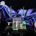 MH-LP0227 Home Decoration Crystal Cut Glass Mecca Medina Dua Kaaba Mosque Islamic gift