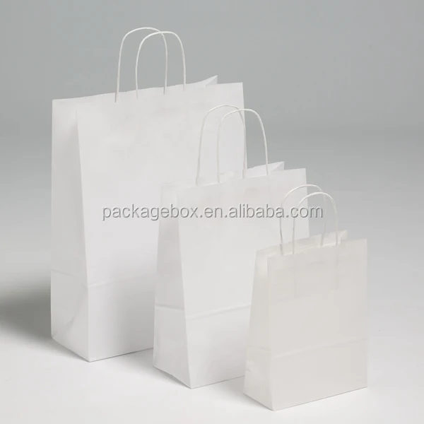 oem custom luxury gift craft shopping white kraft paper bag with