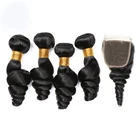 Factory Directly Wholesale Cheap Unprocessed Virgin Human Hair Bundles With Closure