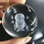 Top quality souvenir or business gift, animal 3d laser engraved Crystal Pokemon Ball from manufacturer