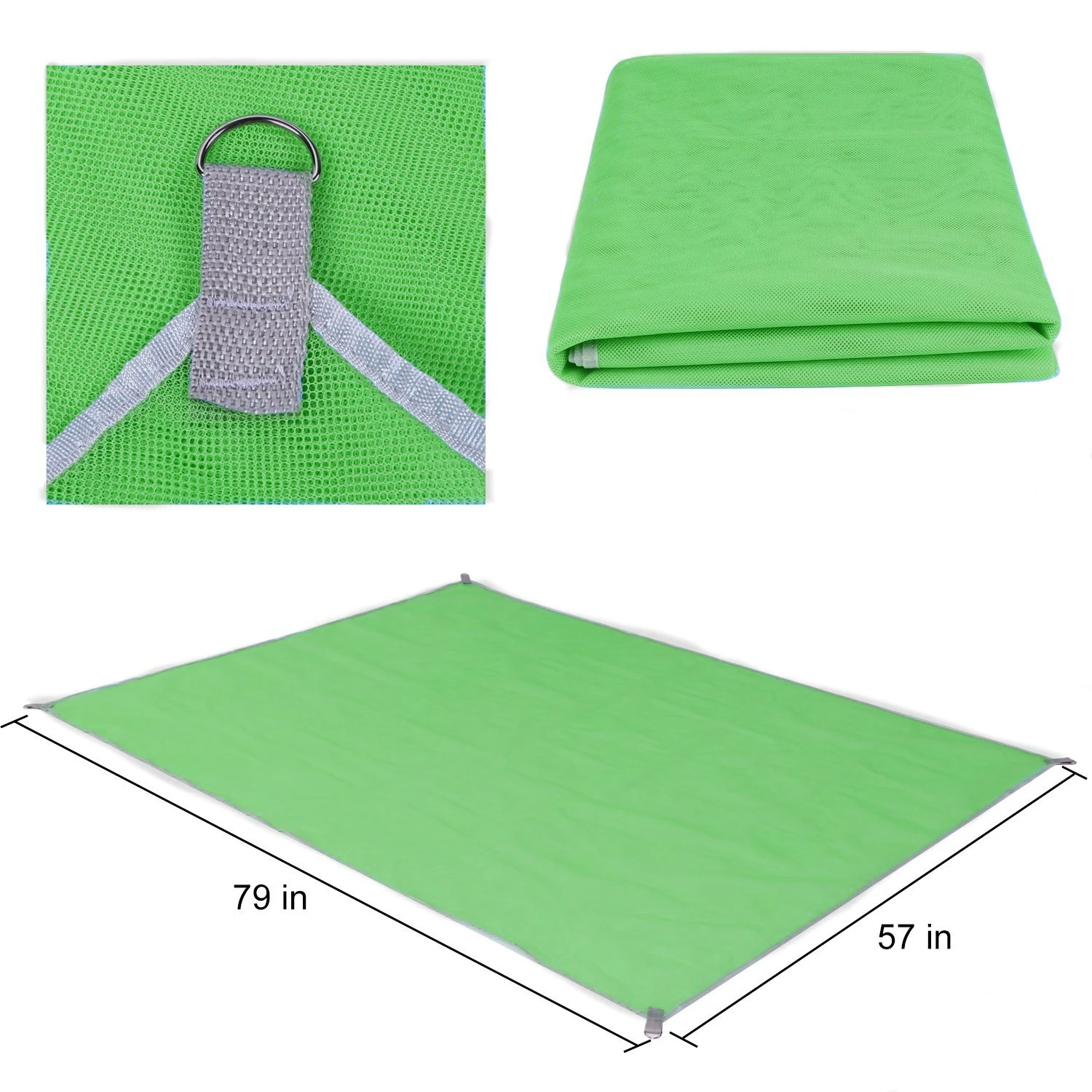 

100% Polyester Waterproof Useful Foldable Picnic Sand Free Beach Mat, Green, pink, blue.
