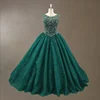 Womens Beaded Evening Dress Emerald Green Prom Ball Gown Plus Size Robe Soriee 2019