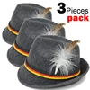 MHH172 beer festival gray German Oktoberfest felt bavarian Alpine hat (3pc pack)