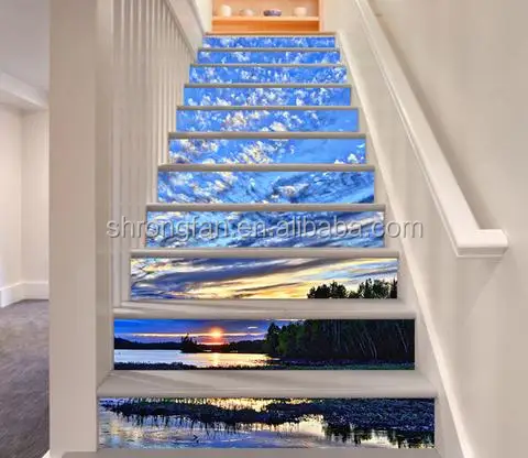Unique Design High Quality Home Decorative Waterproof Stair Tread Murals