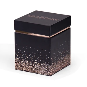 custom gold stamping candle packaging boxes with sponge foam lid