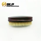 Oval Shape wooden beard brush in dark color with boar bristle