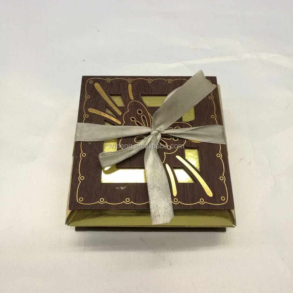 yiwu factory price butterfly design wooden gift box with ribbon