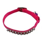 bling crystal nylon webbing cat collar metal buckle dog collar