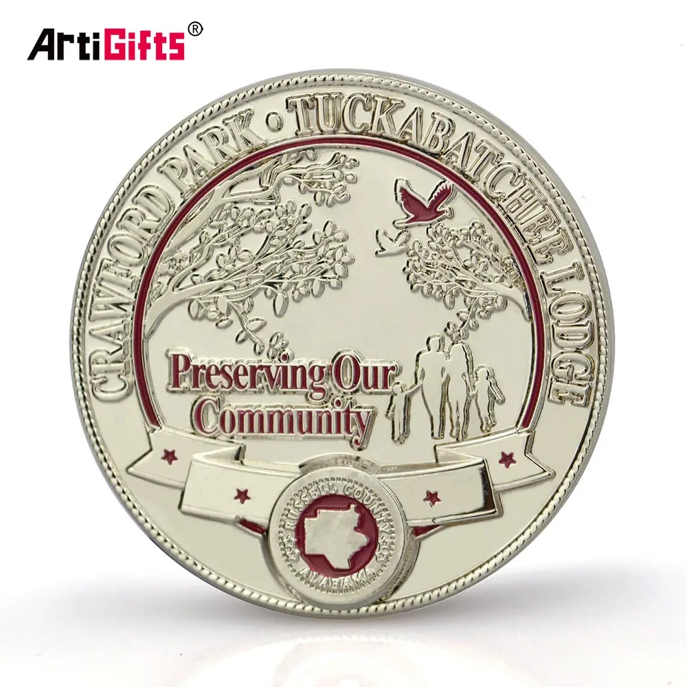

Promotional Gifts Cheap Wholesale Engraved Dollar 50mm One Sided Die Coins Metal Custom Souvenir Gold Silver Coin