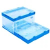 transport fold up clear view top plastic moving container storage plastic box solid wall crates box container bin with lid