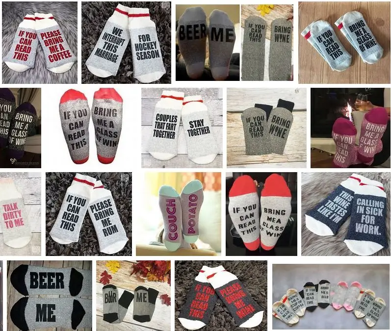 oem gift packing if you read this bring me wine socks / 