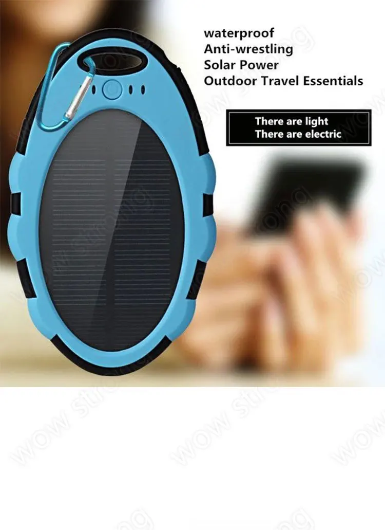 Outdoor Travel Waterproof Solar Power Bank Portable Solar 5000mah Battery For Mobile Phone Charger Power Bank - ANKUX.COM
