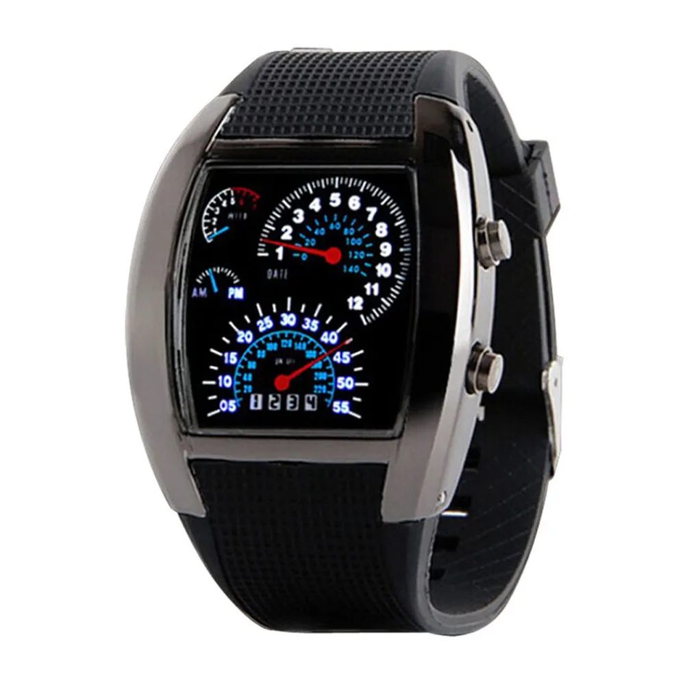 New Brand Luxury Watch Men Sports RPM Turbo Flash LED Car Speed Meter Dial Gift Wrist Watch Man Watch Clock
New Brand Luxury Watch Men Sports RPM Turbo Flash LED Car Speed Meter Dial Gift Wrist Watch Man Watch Clock