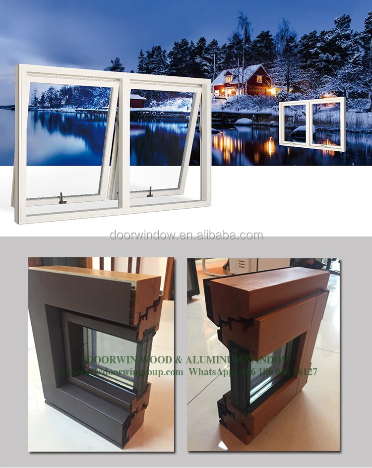 Wholesale double panel design aluminum awning window glazing glazed