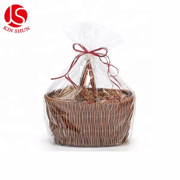 waterproof basket cellophane shrink bags clear shrink wrap gift
