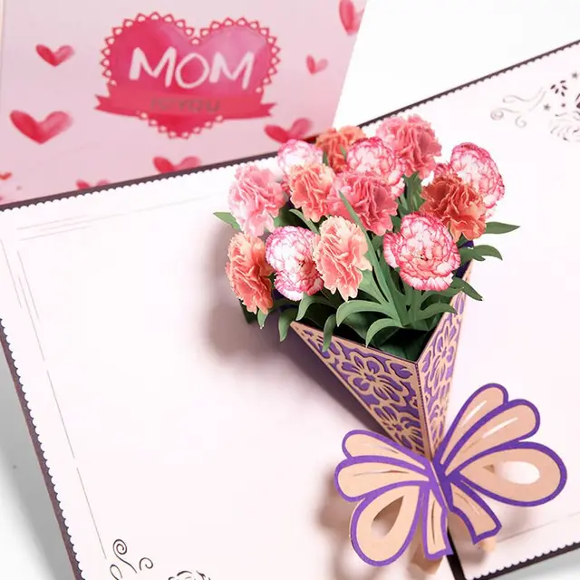 best gift for mothers day flower pop up cards handmade 3d