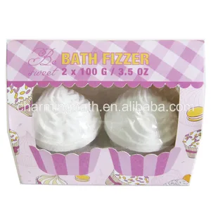 handmade organic cupcake shape bath bomb gift set for bath