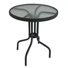 Metal Outdoor Furniture Steel frame Tempered glass Round Table
