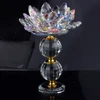 rystal Glass Block Lotus Flower Metal Candle Holders Feng Shui Home Decor Big Tealight Candle Stand Holder Candlesticks