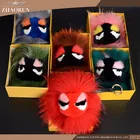 Wholesale China Products fox fur pom pom keychain fox fur ball keychain