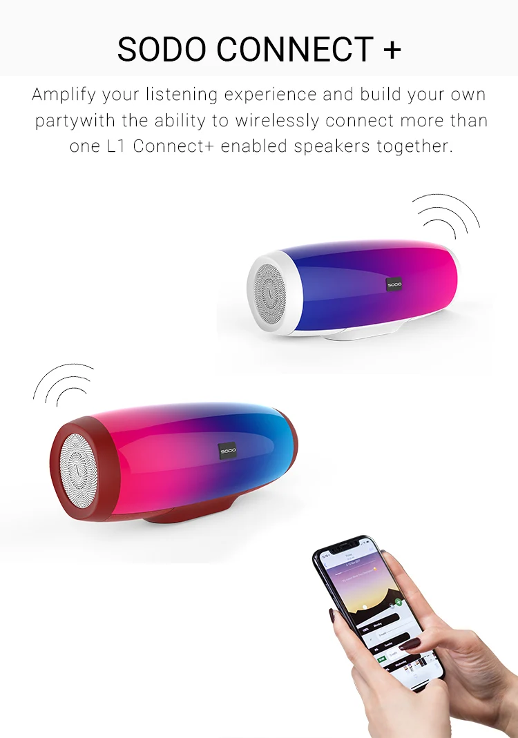 SODO L1 Light Show 3D Sound LED Wireless Bluetooth Speaker - ANKUX.COM