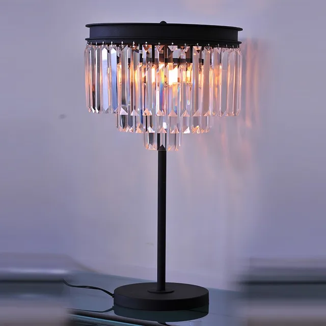 crystal beside lamp