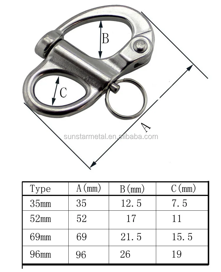 swivel jaw snap boat sailing shackle