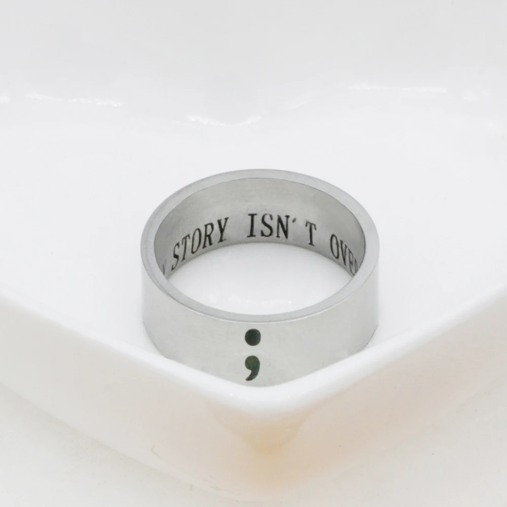 Newest Design Unisex Stainless Steel Jewelry My Story Isn't Over Yet Semicolon Ring YP3919
Newest Design Unisex Stainless Steel Jewelry My Story Isn't Over Yet Semicolon Ring YP3919