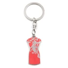 Wholesale cheap custom cheongsam shaped metal keychains keyrings