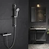 Exposed thermostatic bath shower mixer taps wall mounted brass bath shower mixer with slide kit