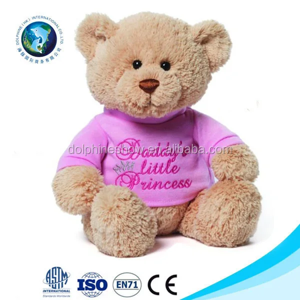 stuffed plush teddy bear with t shirt and logo wholesale custom