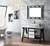 High quality floor stand vanity and mirror with leg set Black Stainless steel waterproof bathroom cabinet