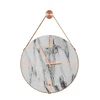 Newly developing item concrete marble effect round wall clock designed with copper coat handle for wholesale and promotion