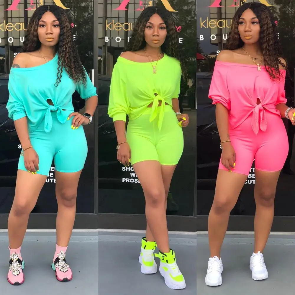 Wholesale Summer Short Reflective Sexy Trendy Neon Two Piece Set For Woman Clothing Women Short Sets Drop Shipping
Wholesale Summer Short Reflective Sexy Trendy Neon Two Piece Set For Woman Clothing Women Short Sets Drop Shipping