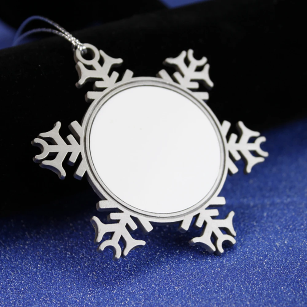 Christmas Sublimation Blank Christmas Snowflake Ornaments Hot Personalized Metal for Outdoor and Indoor Decoration White 0-999S